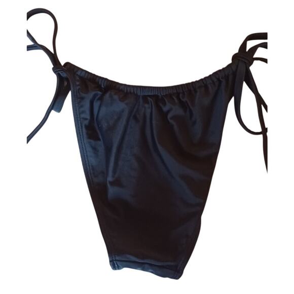 Exhilaration Black String Bikini Bottoms Adjustable straps Women's Small - Picture 2 of 8